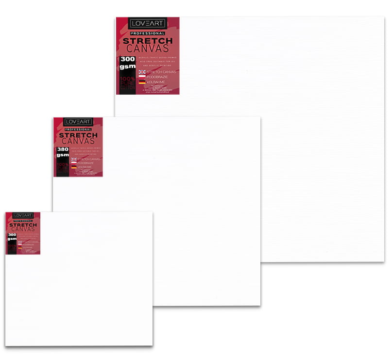 Podobrazia bawełniane LOVEART 3szt. - 20x20, 30x30, 40x40cm #2