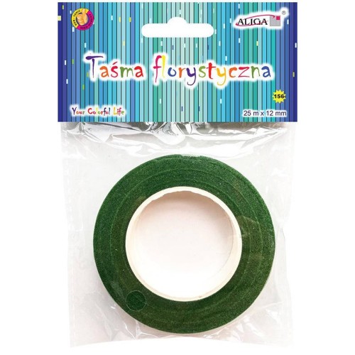 Taśma florystyczna - zielona 12mmx25m - ALIGA #2