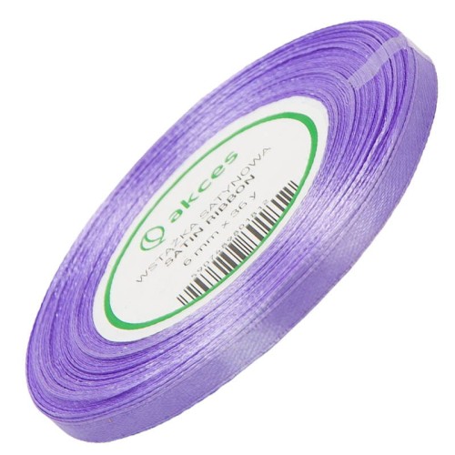 Wstążka satynowa liliowa 6mm - 32mb #1