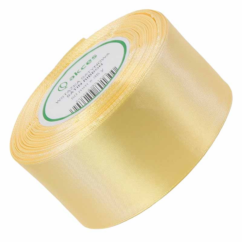 Wstążka satynowa jasna żółta 50mm - 32mb #1