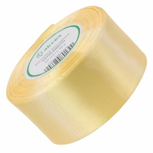 Wstążka satynowa jasna żółta 50mm - 32mb #1
