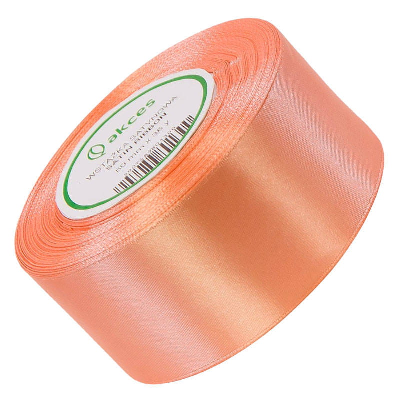 Wstążka satynowa jasno łososiowa 50mm - 32mb #1