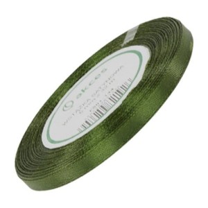 Wstążka satynowa Akces oliwkowa ciemna 6 mm, 32 m kolor 144 #1