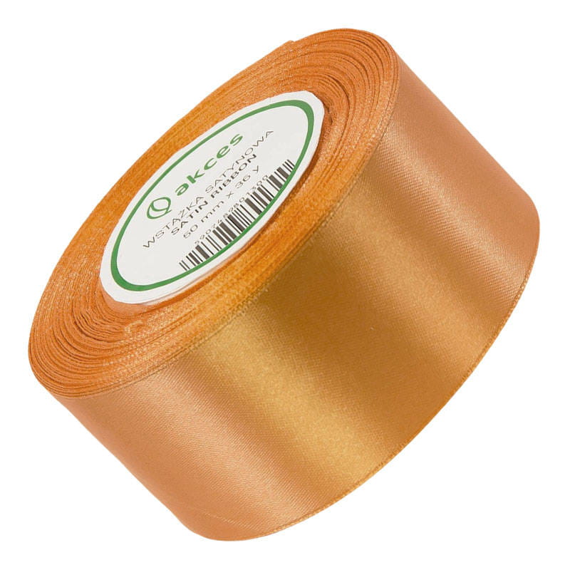 Wstążka satynowa pomarańczowa 50mm - 32mb #1