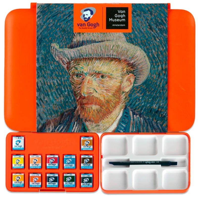 Farby akwarelowe Van Gogh 12szt. + pędzel + paleta do mieszania #1