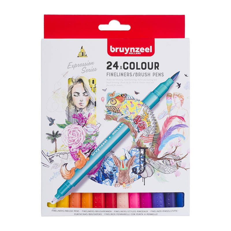 Zestaw dwustronnych pisaków pędzelkowych Bruynzeel - 24 kolory #2