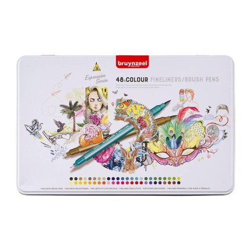 Zestaw dwustronnych pisaków pędzelkowych Bruynzeel - 48 kolorów #2