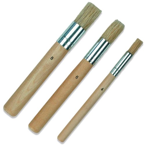 Okrągłe pędzle szczecinowe do szablonów - Zestaw 3szt. nr 4,6,8 #1