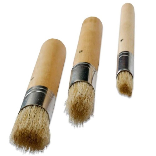 Okrągłe pędzle szczecinowe do szablonów - Zestaw 3szt. nr 4,6,8 #2