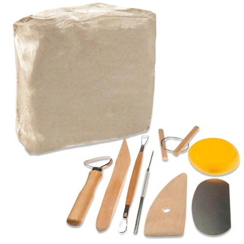 Zestaw rzeźbiarski - Glina 5kg. Zestaw narzędzi do modelowania gliny #1