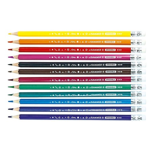 Kredki Flamingo 12 kolorów wymazywalne #2