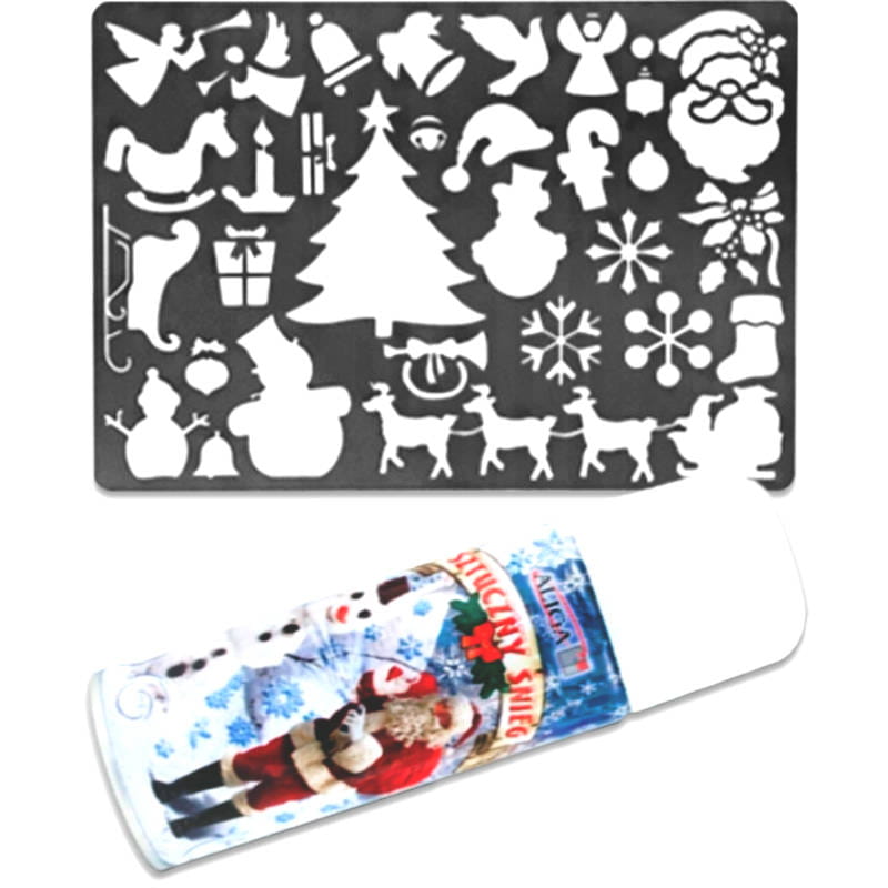 Zestaw świąteczny / dekoracyjny - Szablon, sztuczny śnieg w sprayu 250ml #1