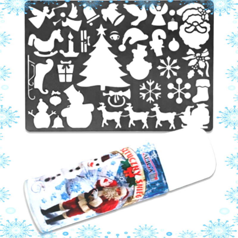 Zestaw świąteczny / dekoracyjny - Szablon, sztuczny śnieg w sprayu 250ml #4