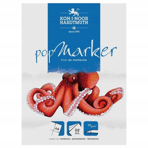 Promarkery Winsor&Newton  6szt. + Blok A4 Koh-I-Noor #2