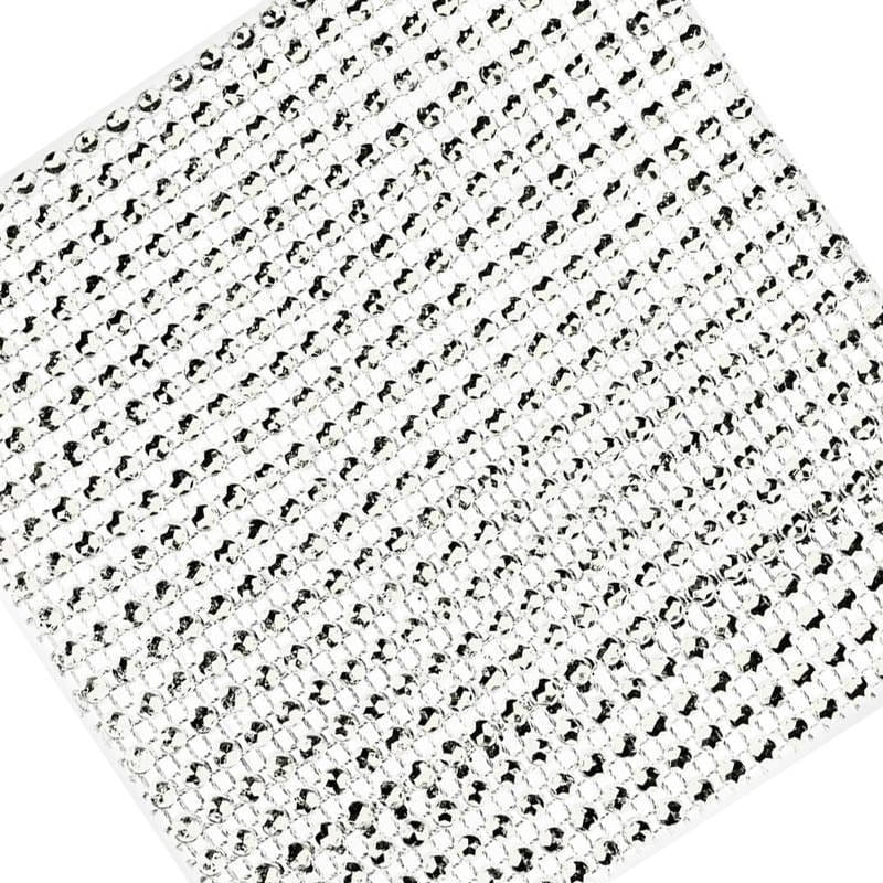 Taśma ozdobna z kryształkami 2szt. - Srebrna mata 12x12cm #1