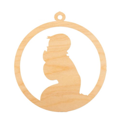 Drewniana ozdoba zawieszka bombka 6cm. Decor #2