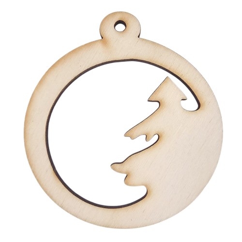 Drewniana ozdoba zawieszka bombka 6cm Decor #1