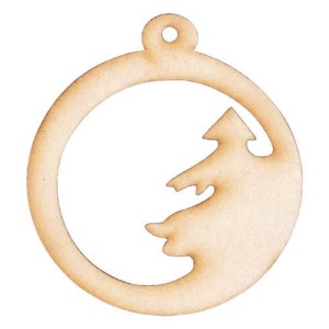 Drewniana zawieszka bombka LoveArt 6 cm - choinka LVSK-1428 #2