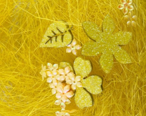 Zestaw dekoracyjny - sianko sizal, kwiatki #2