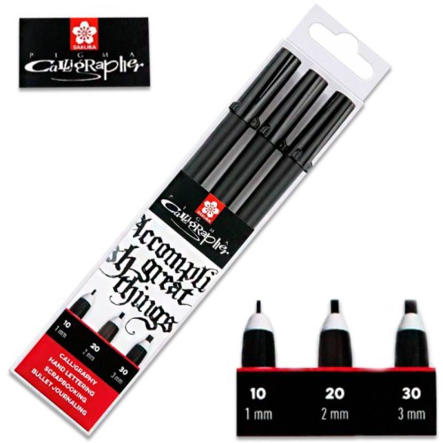 Zestaw pisaków do kaligrafii Pigma Talens - Sakura 3 sztuki #1