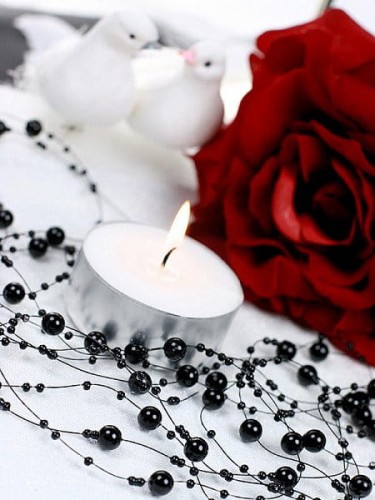 Girlanda perłowa  ciemny różowy 5 x 1,3 m #2