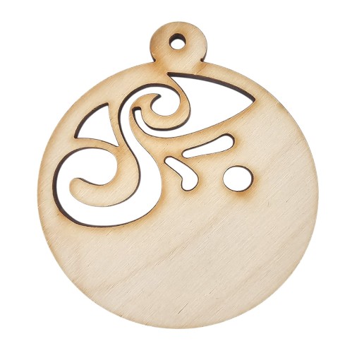 Drewniana ozdoba zawieszka bombka 6cm - Ornament #1