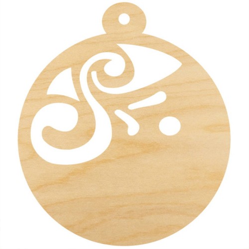Drewniana ozdoba zawieszka bombka 6cm - Ornament #2