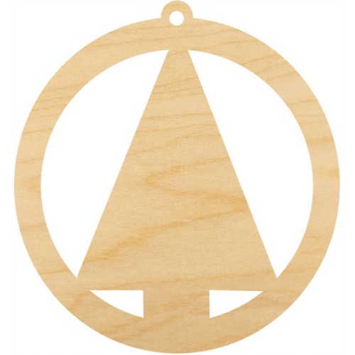 Drewniana ozdoba zawieszka bombka 6 cm - Choinka #2