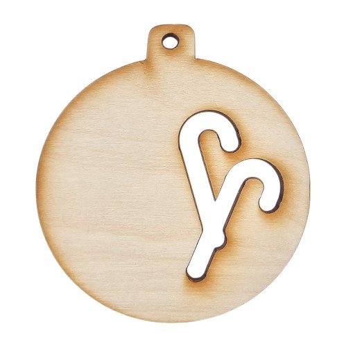 Drewniana ozdoba zawieszka bombka 6 cm - Laski Świąteczne #1