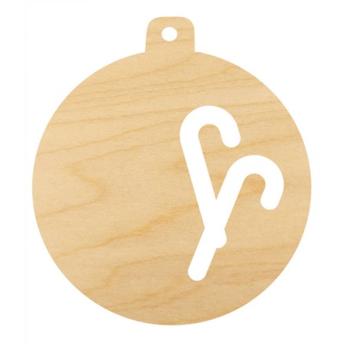 Drewniana ozdoba zawieszka bombka 6 cm - Laski Świąteczne #2