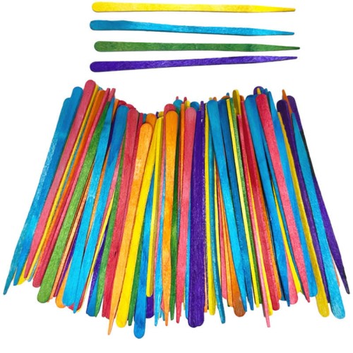 Drewniane patyczki kolorowe - 100 sztuk #1