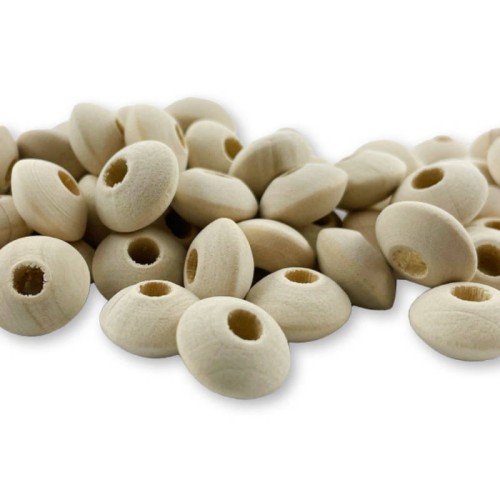 Koraliki drewniane płaskie 14mm 80 sztuk #1