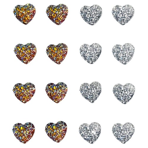 Kryształki wypukłe samoprzylepne - Serca 16 sztuk #2