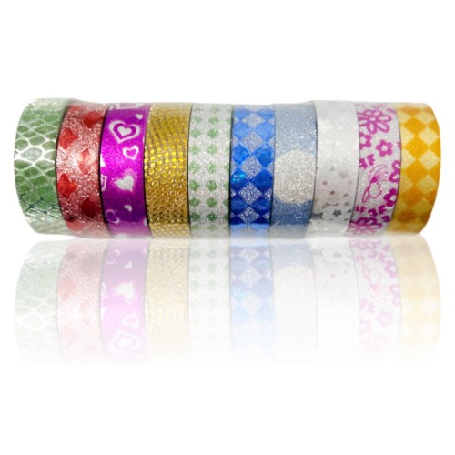 Taśma wzorzysta samoprzylepna 12mm x 3m  - mix kolorystyczny 10 sztuk #1