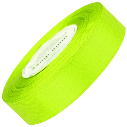 Wstążka satynowa neonowa zielona 25mm - 32mb #1