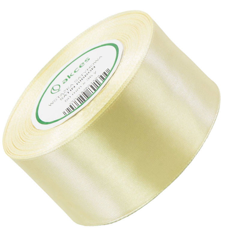 Wstążka satynowa cytrynowa 50mm - 32m #1