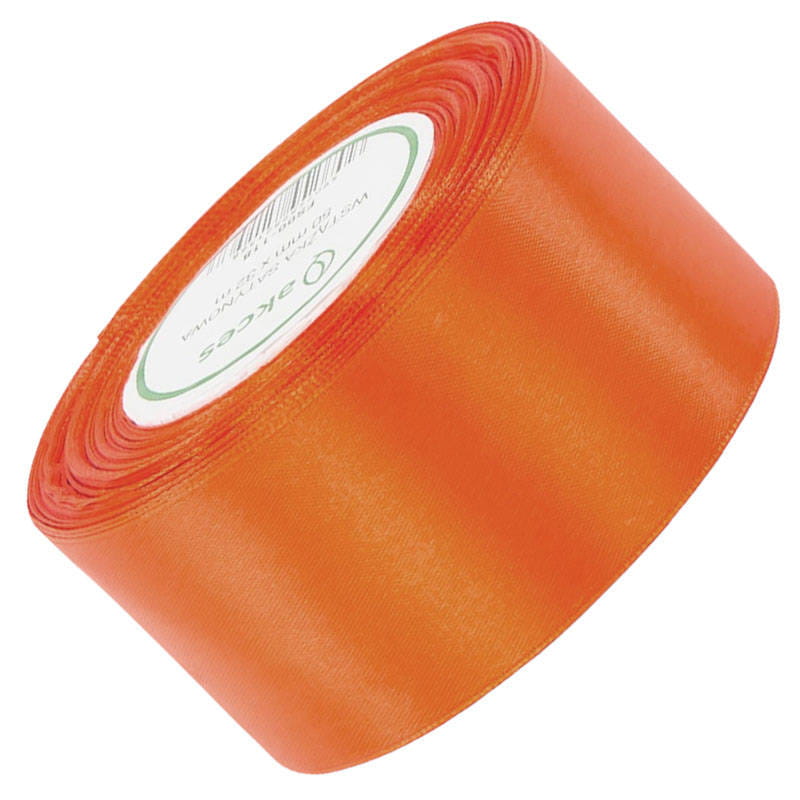 Wstążka satynowa pomarańczowa 50mm - 32mb #1