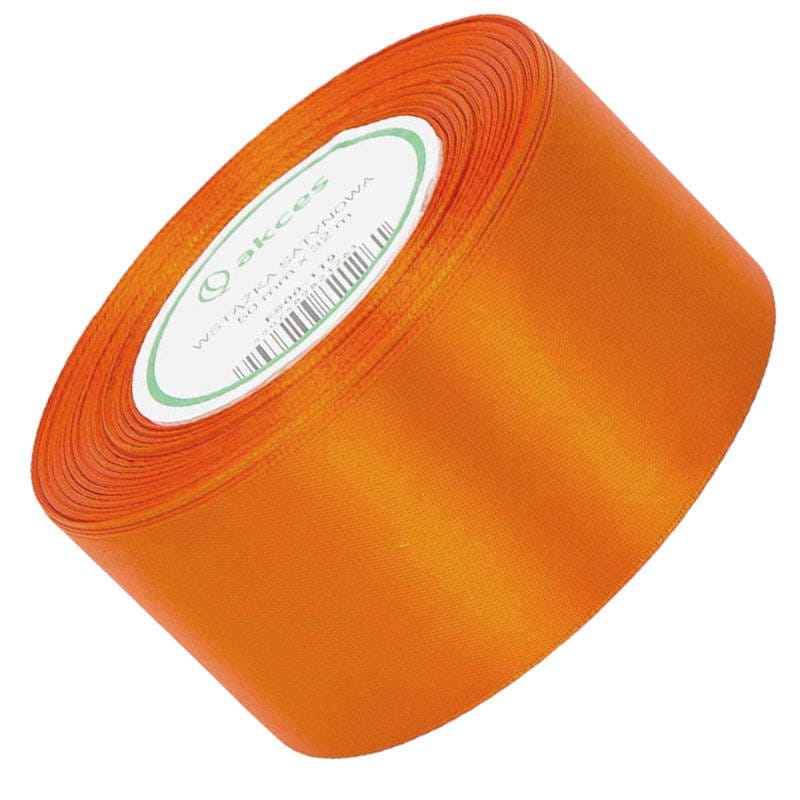 Wstążka satynowa pomarańczowa 50mm - 32m #1