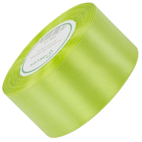 Wstążka satynowa zielone jabłuszko 50mm - 32m #1