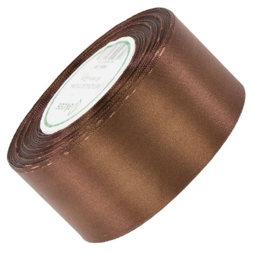 Wstążka satynowa czekoladowa 50mm - 32m #1