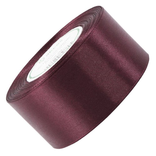 Wstążka satynowa ciemno bordowa 50mm - 32m #1