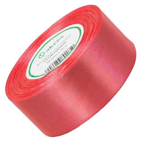 Wstążka satynowa koralowa 38mm - 32mb #1