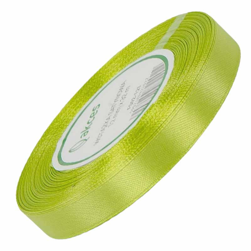 Wstążka satynowa zielone jabłuszko 12mm - 32mb #1
