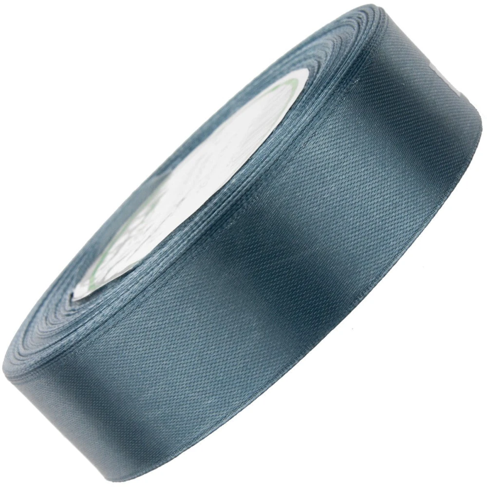 Wstążka satynowa ciemna srebrna 25mm - 32mb #1