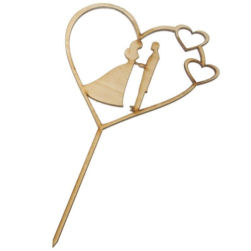 Drewniany dekor Para Młoda na piku #1