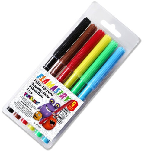 Flamastry łatwospieralne Fun&Joy 6 kolorów #1