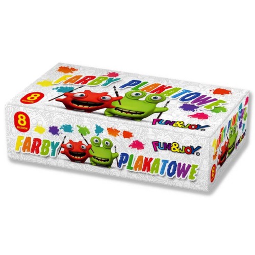 Farby plakatowe 8 kolorów x 20ml Fun&Joy #2