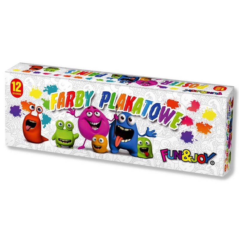 Farby plakatowe 12 kolorów x 20ml Fun&Joy #3