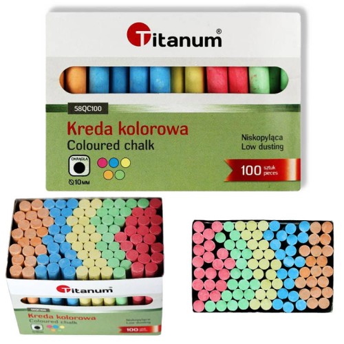 Kreda szkolna kolorowa 100 sztuk #1