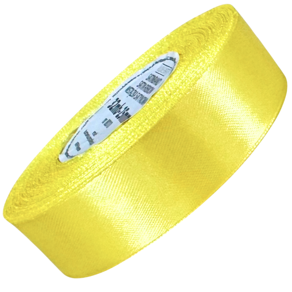 Wstążka satynowa jasna żółta 25mm - 32mb #1